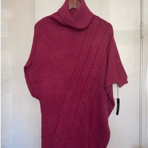 NWT Vertiago Sweater Dress Women's Medium 8 10 Maroon asymmetrical Cowl Neck